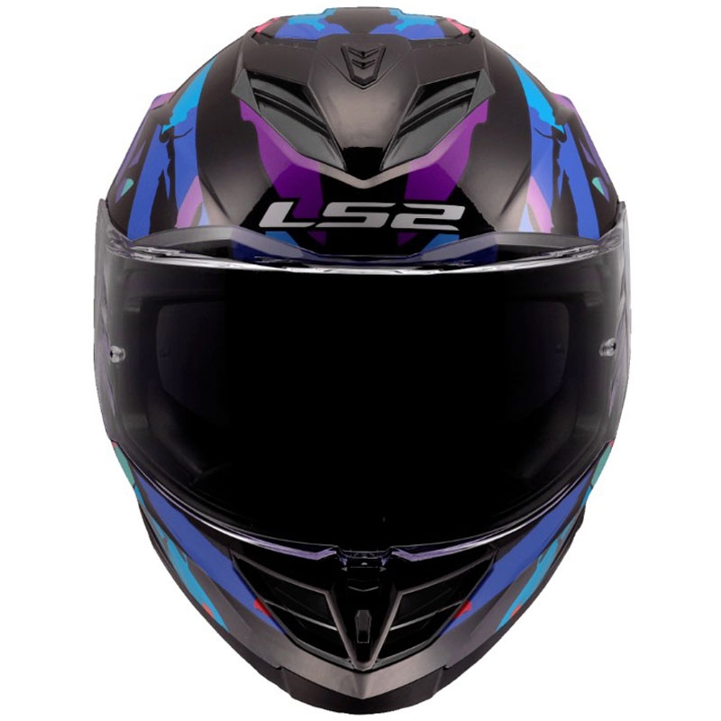 Kask motocyklowy integralny LS2 FF818 Storm III Kaos w kolorze czarno-fioletowo-niebieskim