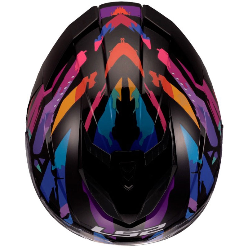 Kask motocyklowy integralny LS2 FF818 Storm III Kaos w kolorze czarno-fioletowo-niebieskim