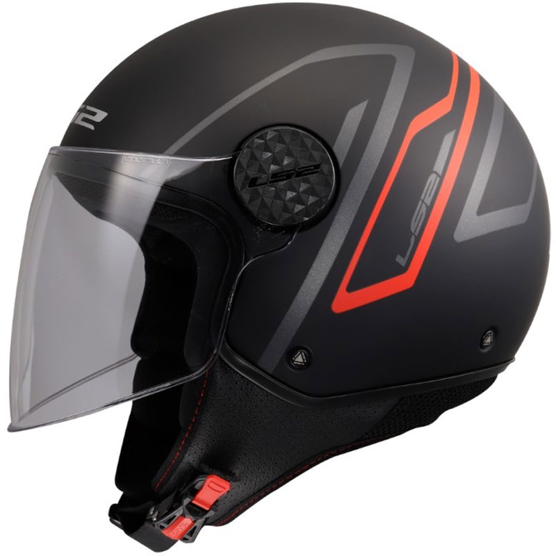 Kask motocyklowy otwarty LS2 OF558 Sphere Lux II Minimum czarno-czerwony