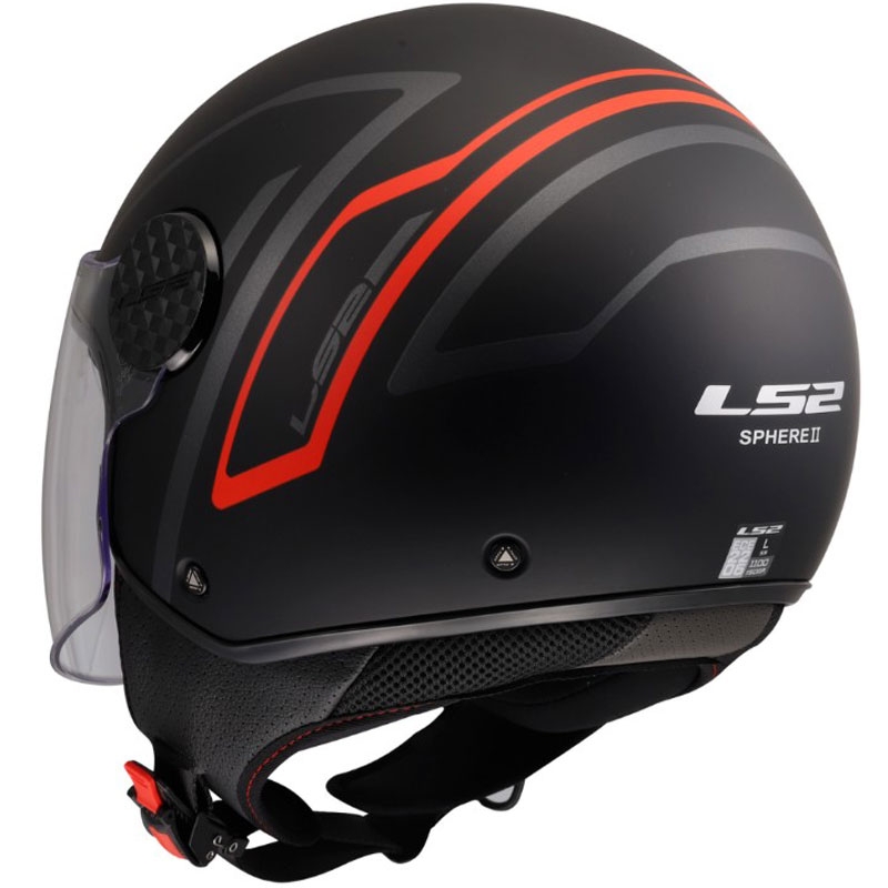 Kask motocyklowy otwarty LS2 OF558 Sphere Lux II Minimum czarno-czerwony