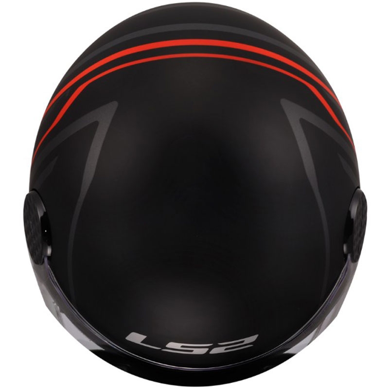 Kask motocyklowy otwarty LS2 OF558 Sphere Lux II Minimum czarno-czerwony