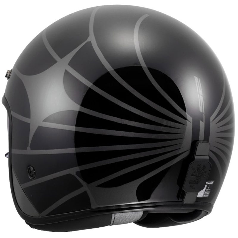 Kask motocyklowy otwarty LS2 OF601 Bob II Cosmic błyszczący czarno-szary