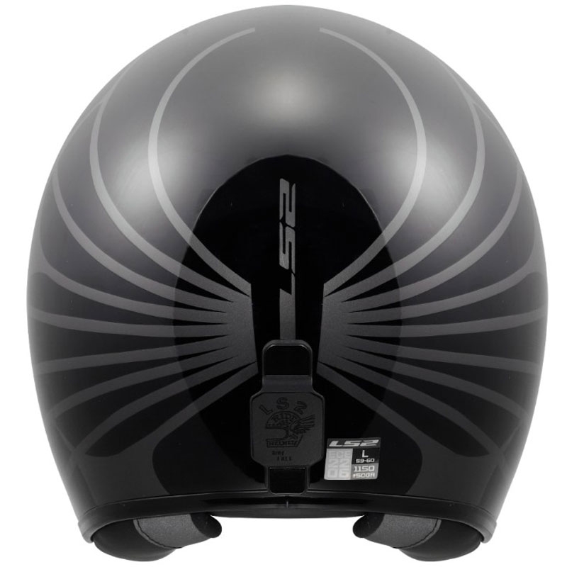 Kask motocyklowy otwarty LS2 OF601 Bob II Cosmic błyszczący czarno-szary