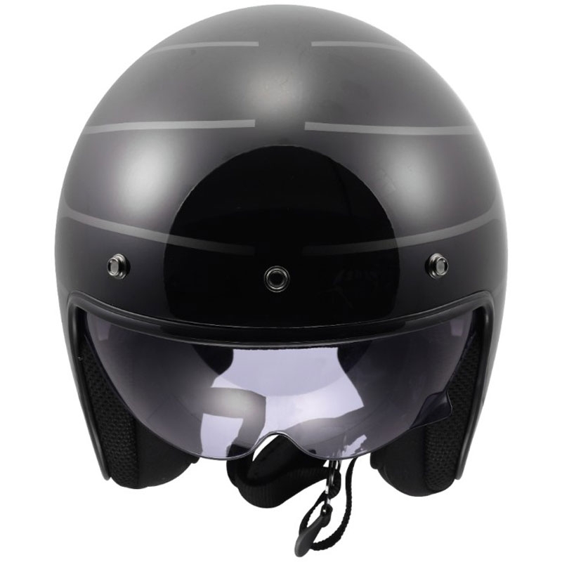 Kask motocyklowy otwarty LS2 OF601 Bob II Cosmic błyszczący czarno-szary