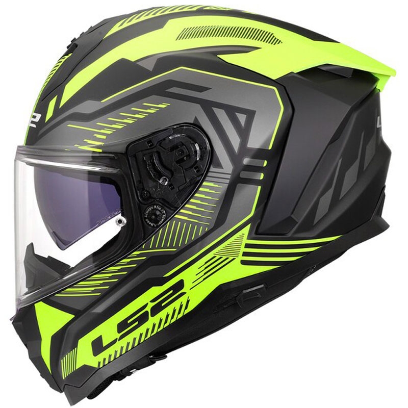 Kask motocyklowy integralny LS2 FF817 Challenger II Dravix matowy HV żółty