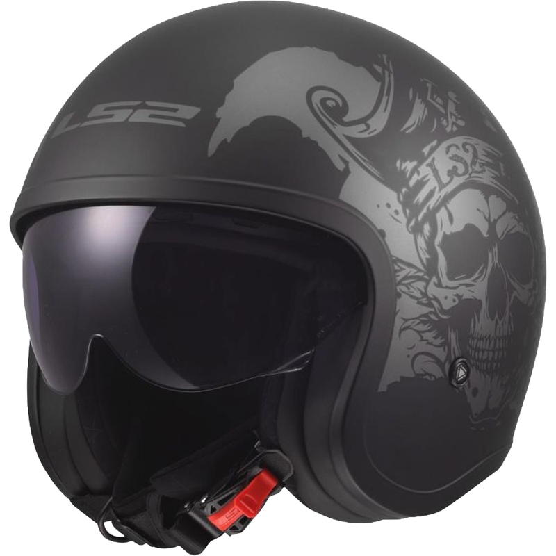 Kask motocyklowy otwarty LS2 OF599 Spitfire II Willy matowy czarno-szary