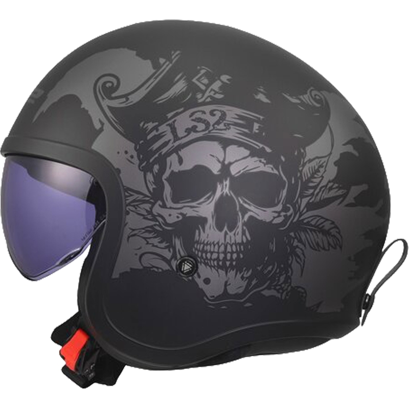 Kask motocyklowy otwarty LS2 OF599 Spitfire II Willy matowy czarno-szary
