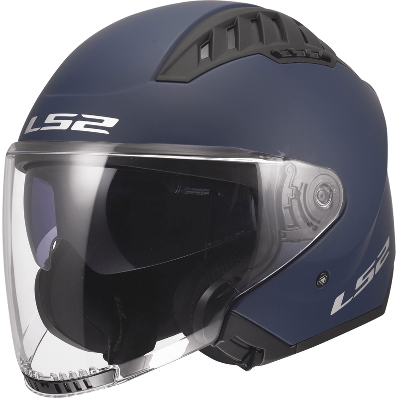 Kask motocyklowy otwarty LS2 OF600 Copter II Solid niebieski mat