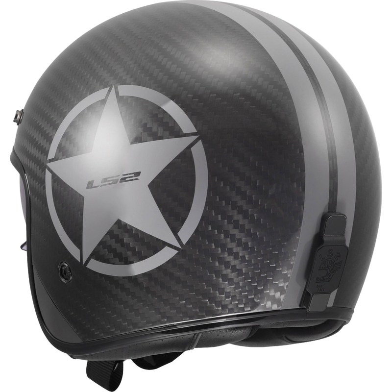 Kask motocyklowy otwarty LS2 OF601 Bob II Carbon Star szary połyskk