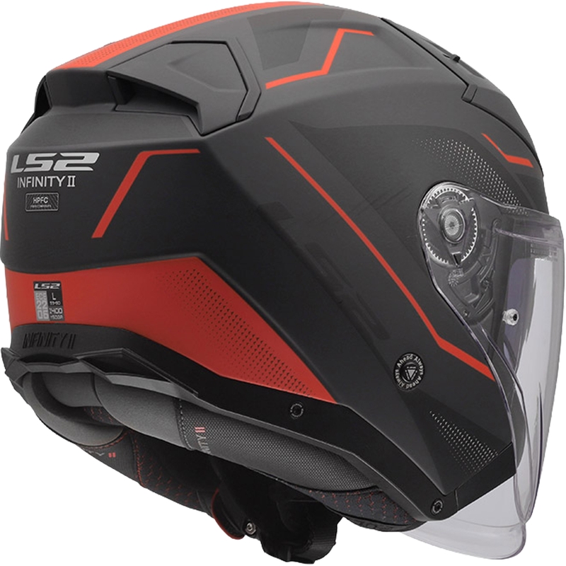 Kask motocyklowy otwarty LS2 OF603 Infinity II Veyron mat czarno-szaro-czerwony