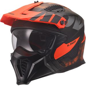 Kask motocyklowy trialowy LS2 OF606 Drifter Gas matowy szaro-pomarańczowy