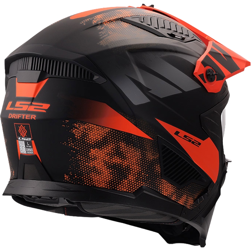 Kask motocyklowy trialowy LS2 OF606 Drifter Gas matowy szaro-pomarańczowy