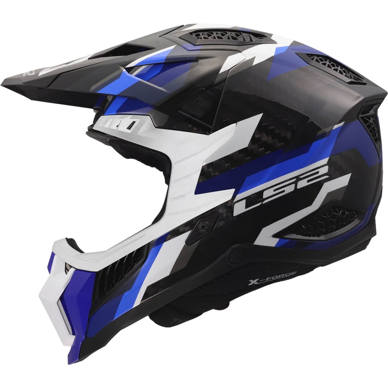 Kask motocrossowy LS2 MX703 X-Force Phantom połysk niebiesko-biały