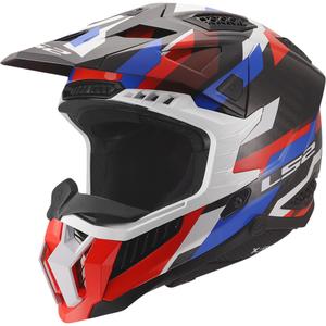 Kask motocrossowy LS2 MX703 X-Force Phantom błyszczący biało-niebiesko-czerwony