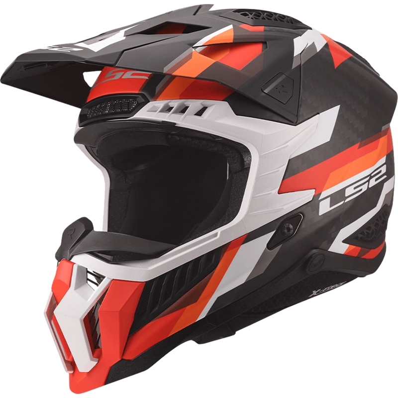 Kask motocrossowy LS2 MX703 X-Force Phantom mat pomarańczowo-czerwony