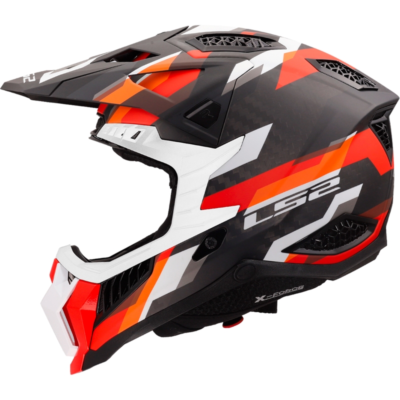 Kask motocrossowy LS2 MX703 X-Force Phantom mat pomarańczowo-czerwony