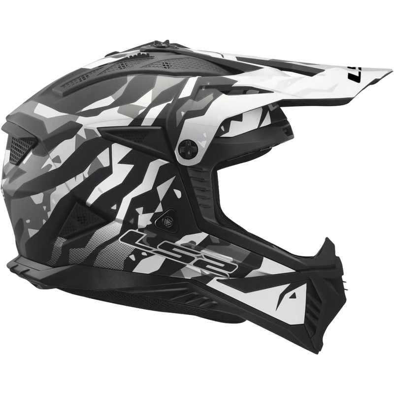 Kask motocrossowy LS2 MX708 Fast II Grotesk matowy czarno-szary