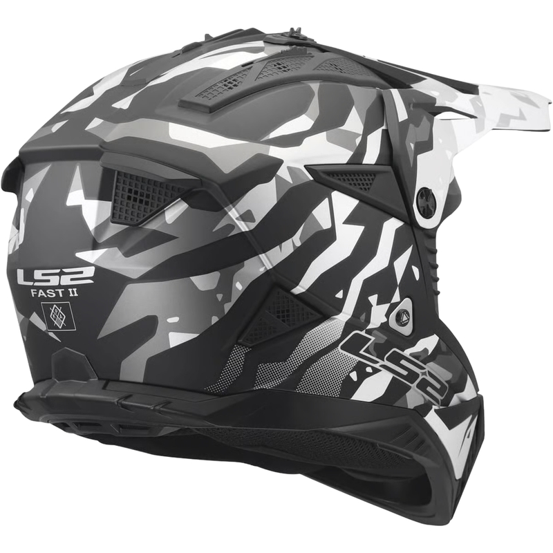 Kask motocrossowy LS2 MX708 Fast II Grotesk matowy czarno-szary