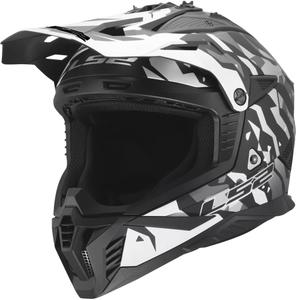 Kask motocrossowy LS2 MX708 Fast II Grotesk matowy czarno-szary