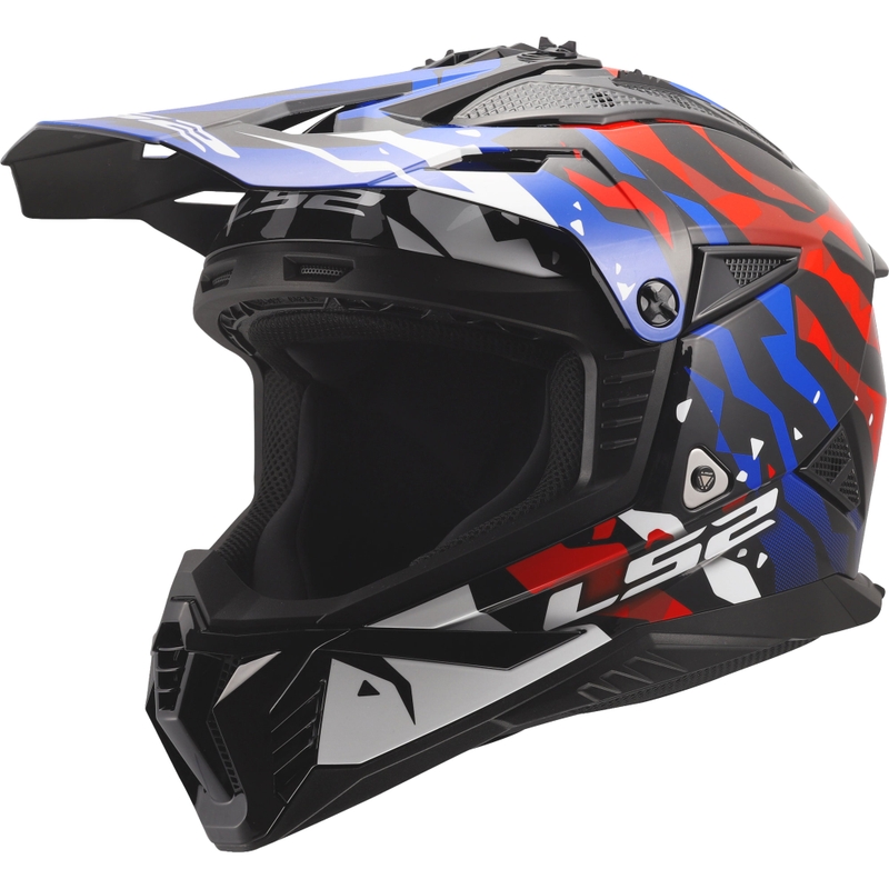 Kask motocrossowy LS2 MX708 Fast II Grotesk połysk biało-niebiesko-czerwony