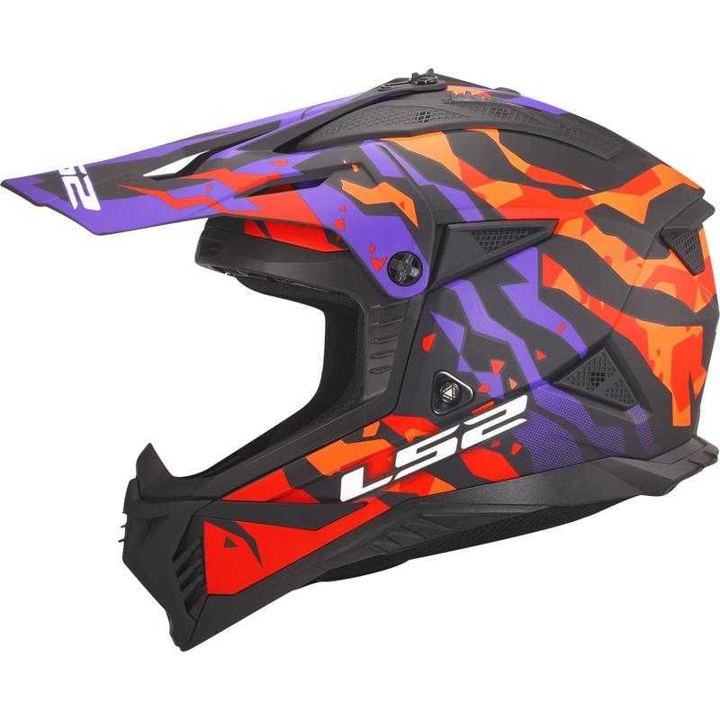 Kask motocrossowy LS2 MX708 Fast II Grotesk mat fioletowo-pomarańczowy