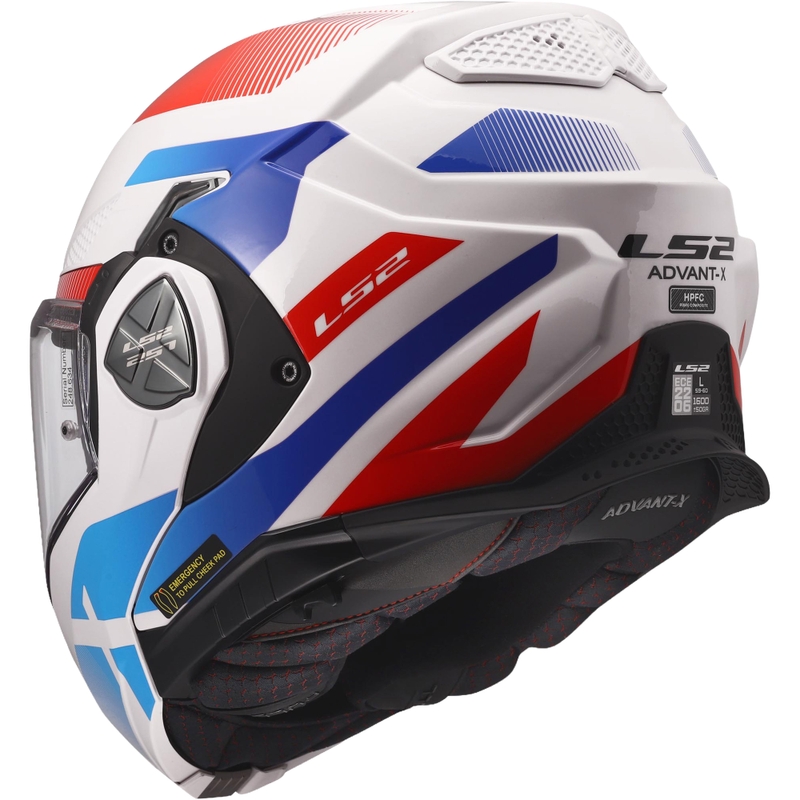 Kask motocyklowy typu flip-up LS2 FF901 Advant X Nova połysk biało-niebiesko-czerwony