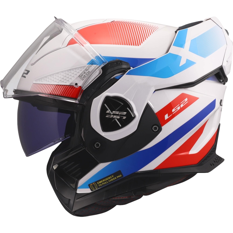 Kask motocyklowy typu flip-up LS2 FF901 Advant X Nova połysk biało-niebiesko-czerwony