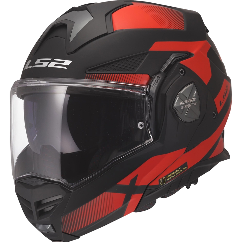 Kask motocyklowy typu flip-up LS2 FF901 Advant X Nova mat czarno-czerwony