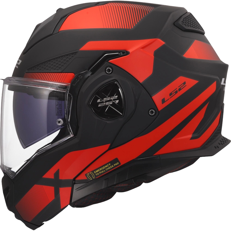 Kask motocyklowy typu flip-up LS2 FF901 Advant X Nova mat czarno-czerwony