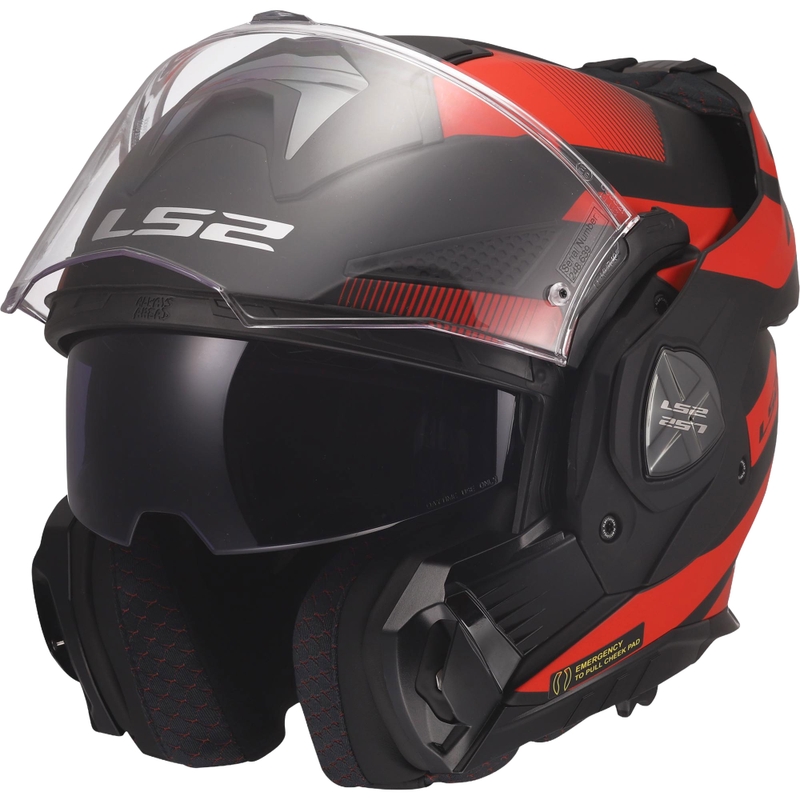 Kask motocyklowy typu flip-up LS2 FF901 Advant X Nova mat czarno-czerwony