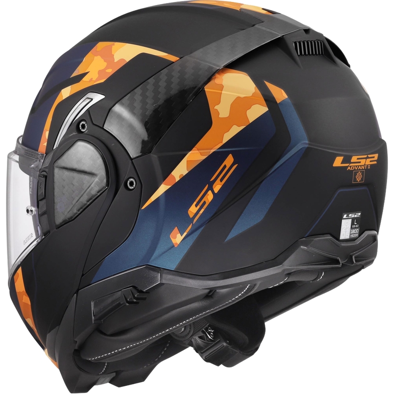 Kask motocyklowy typu flip-up LS2 FF910 Advant II Glide matowy czarno-pomarańczowy