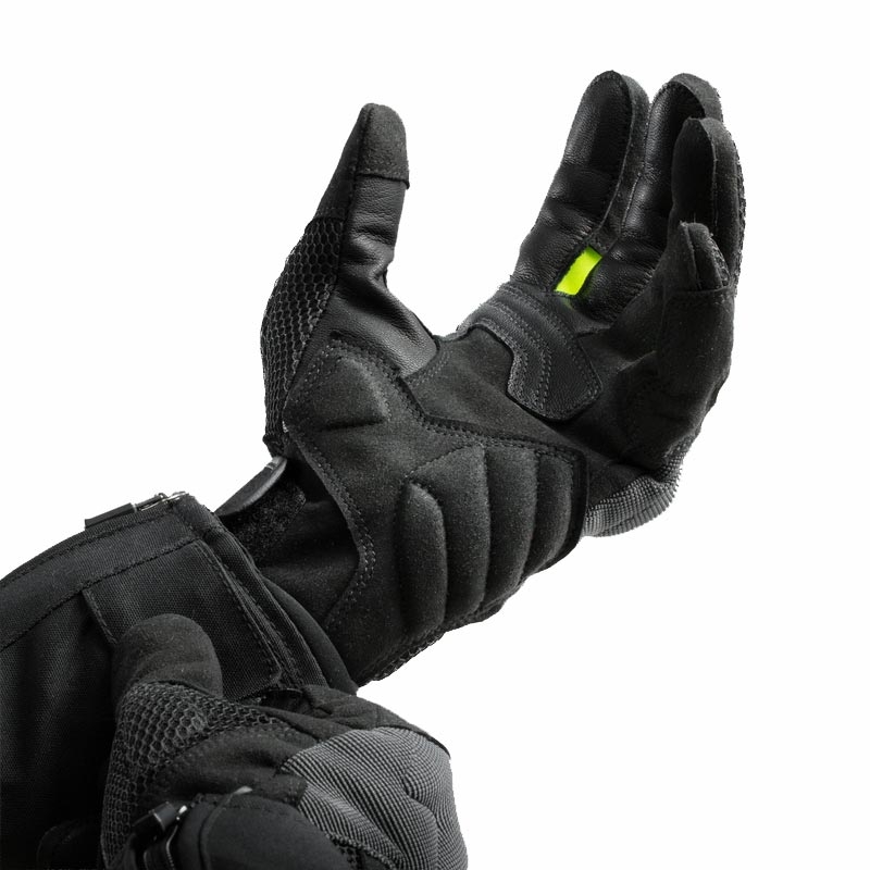 Rękawice motocyklowe damskie Rebelhorn Core czarno-szaro-fluo-żółte