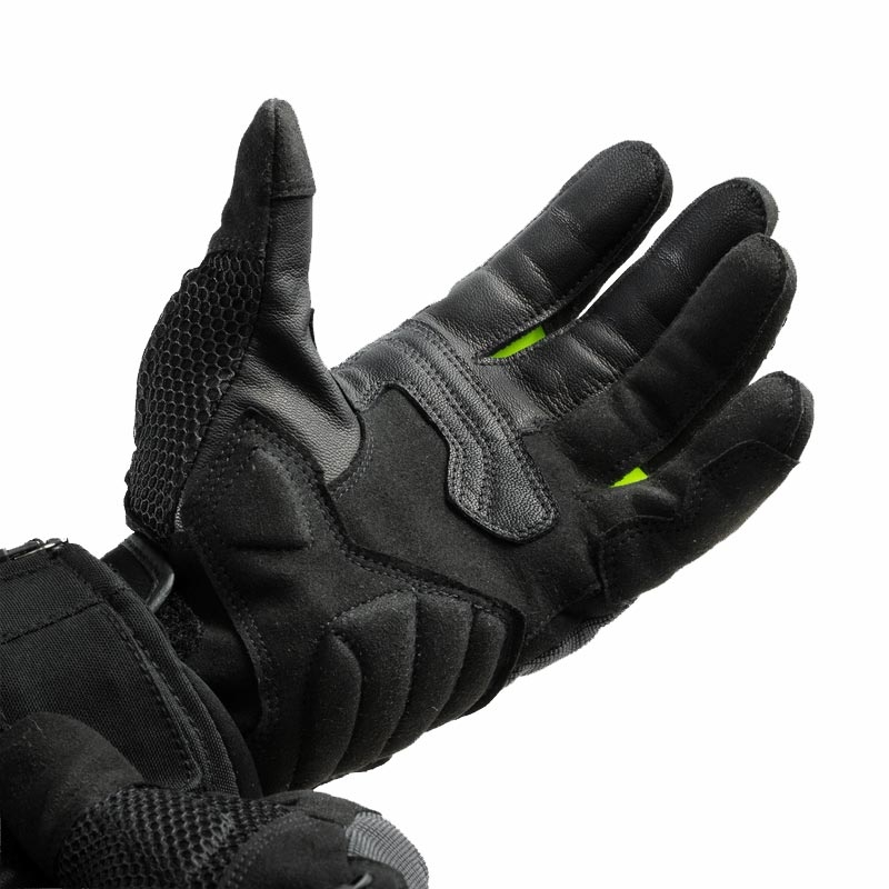 Rękawice motocyklowe damskie Rebelhorn Core czarno-szaro-fluo-żółte