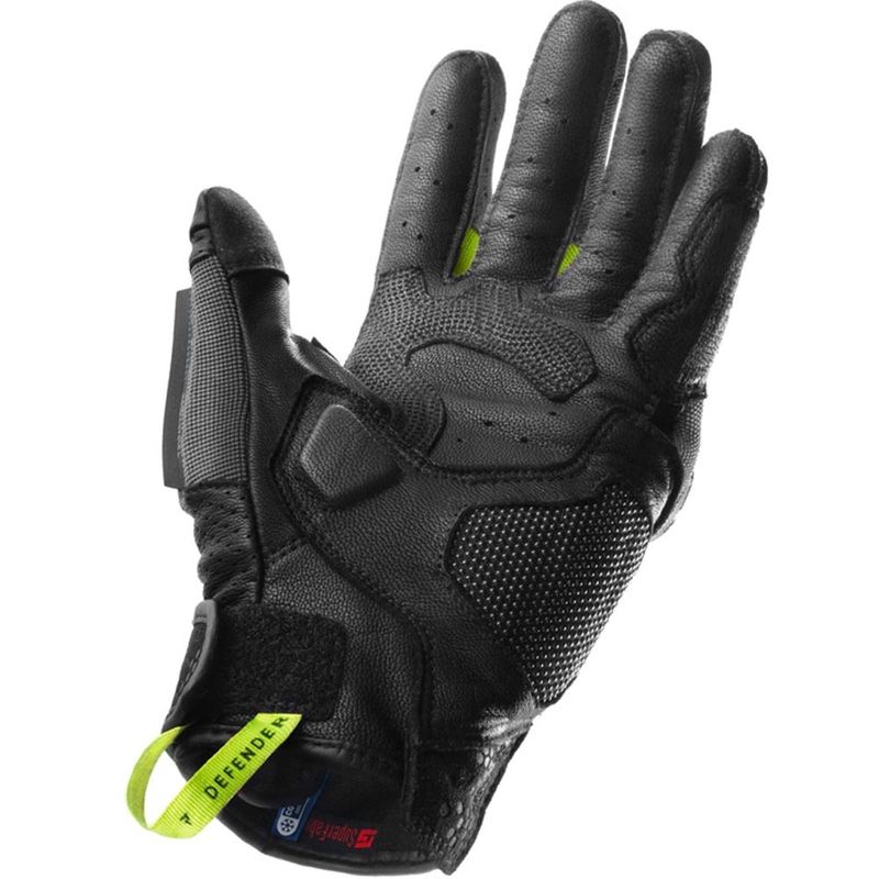 Rękawice motocyklowe Rebelhorn Defender czarno-szaro-fluo-żółte