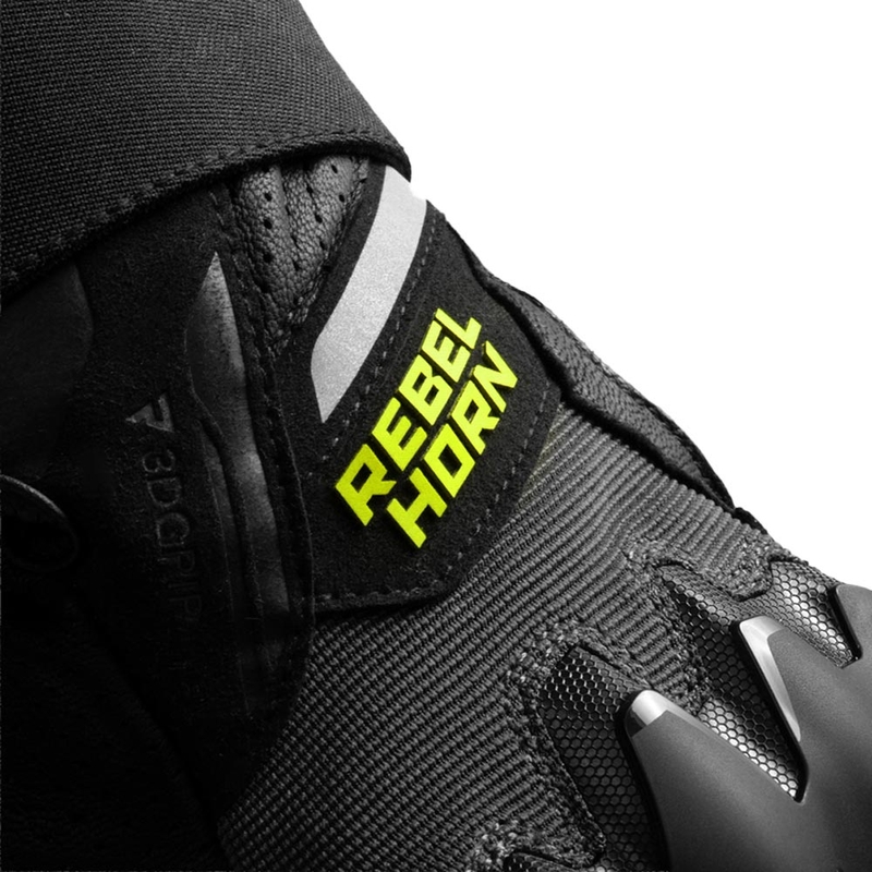 Rękawice motocyklowe Rebelhorn Defender czarno-szaro-fluo-żółte