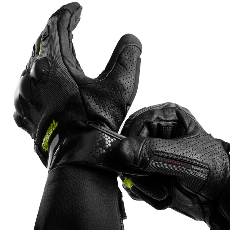 Rękawice motocyklowe Rebelhorn Defender czarno-szaro-fluo-żółte