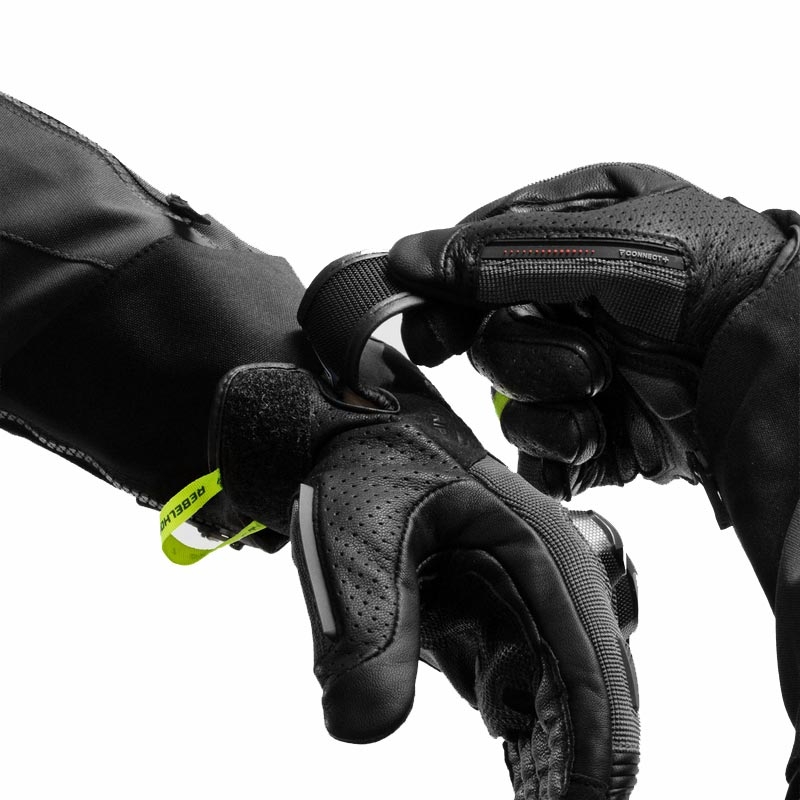 Rękawice motocyklowe Rebelhorn Defender czarno-szaro-fluo-żółte