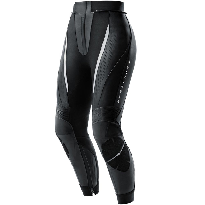 Damskie skórzane spodnie motocyklowe Rebelhorn Diva czarno-białe
