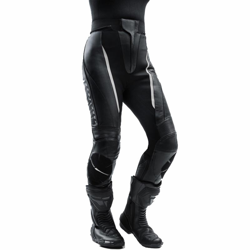 Damskie skórzane spodnie motocyklowe Rebelhorn Diva czarno-białe