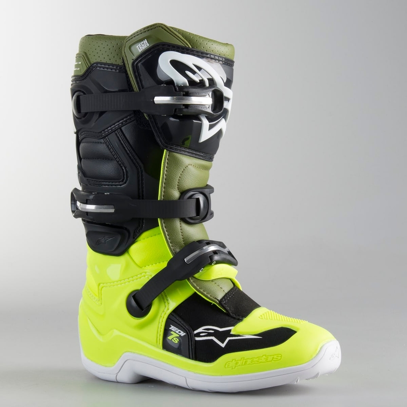Dziecięce buty motocyklowe Alpinestars Tech 7 S czarno-zielono-fluo żółte