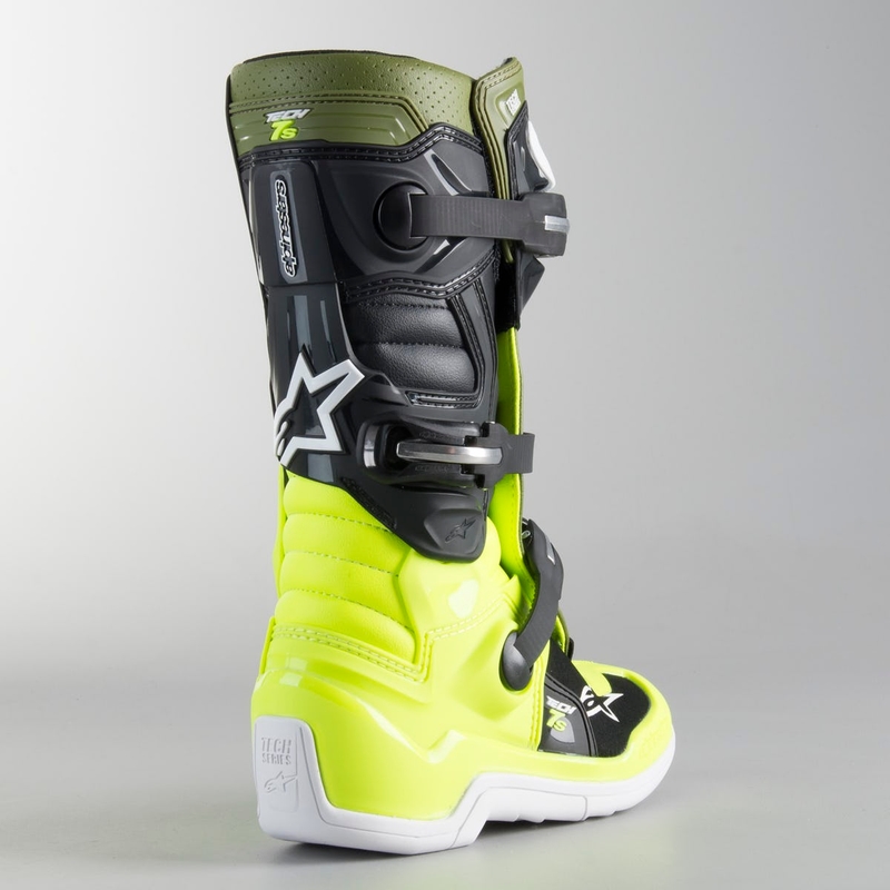 Dziecięce buty motocyklowe Alpinestars Tech 7 S czarno-zielono-fluo żółte