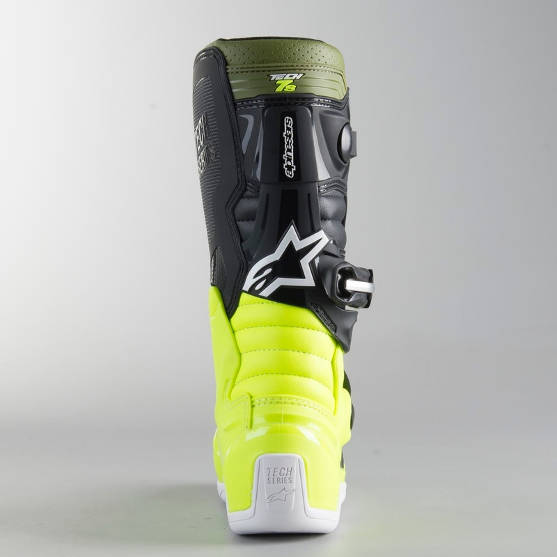 Dziecięce buty motocyklowe Alpinestars Tech 7 S czarno-zielono-fluo żółte