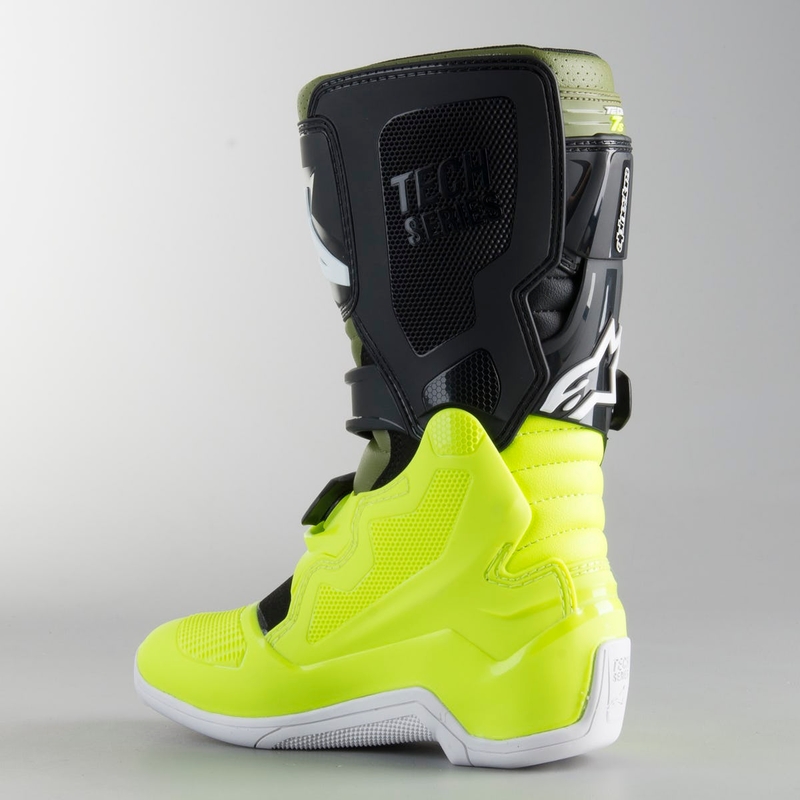 Dziecięce buty motocyklowe Alpinestars Tech 7 S czarno-zielono-fluo żółte