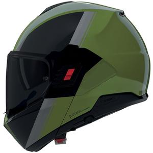 Kask motocyklowy typu flip-up Nolan N120-1 Verniciatura Speciale N-COM 354 błyszczący zielono-czarno-szary