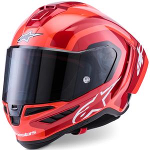 Kask motocyklowy integralny Alpinestars Supertech R10 Arius w kolorze czerwono-czerwono-czarno-białym