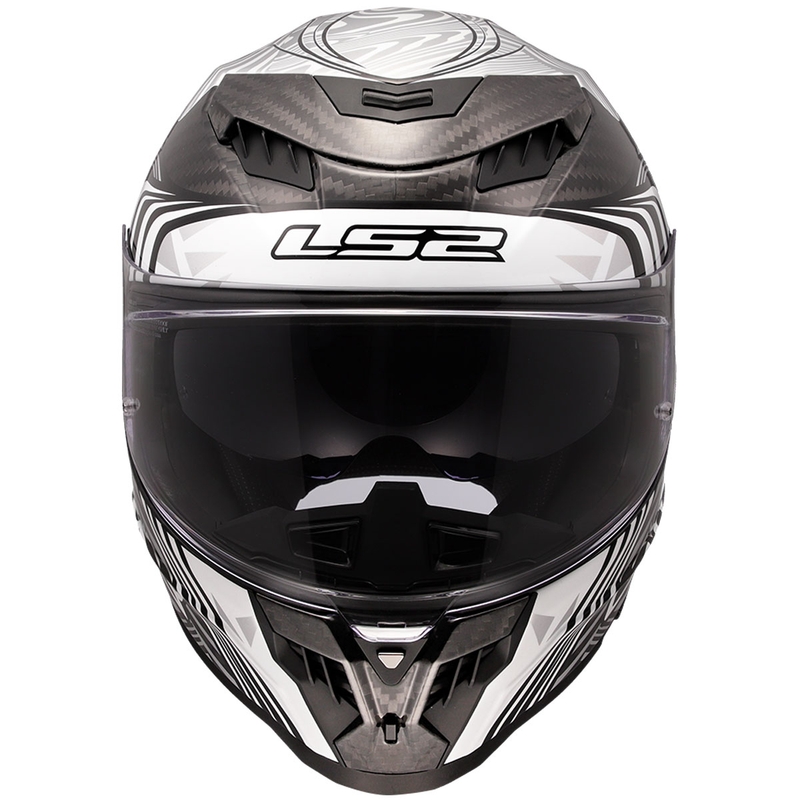 Kask motocyklowy integralny LS2 FF807 Dragon Carbon Enthum błyszczący srebrny