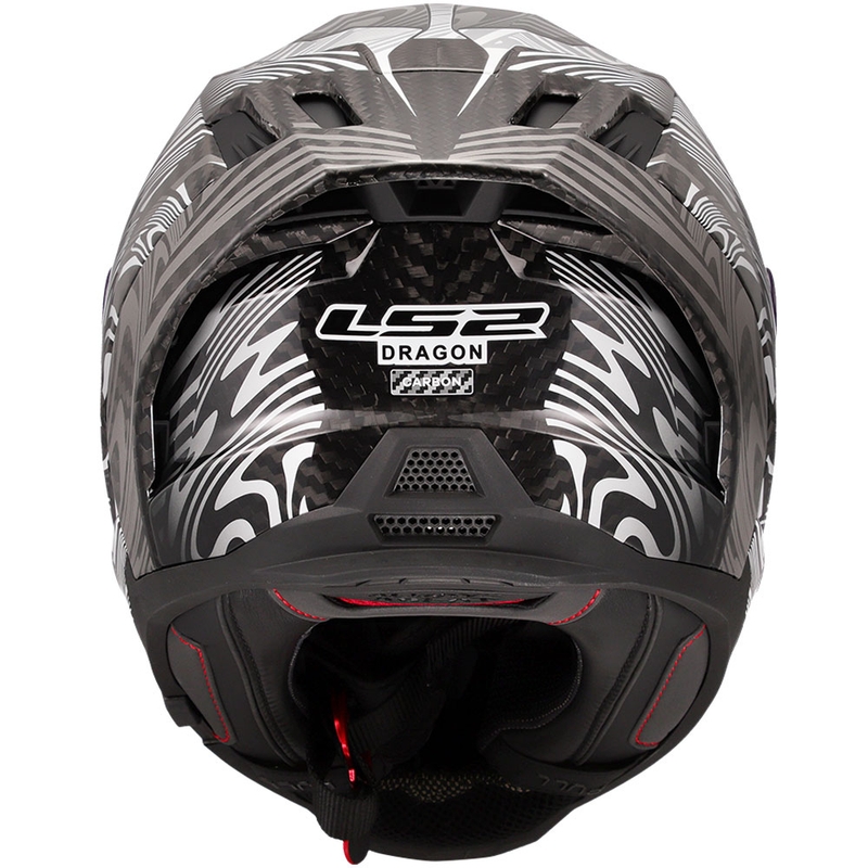 Kask motocyklowy integralny LS2 FF807 Dragon Carbon Enthum błyszczący srebrny