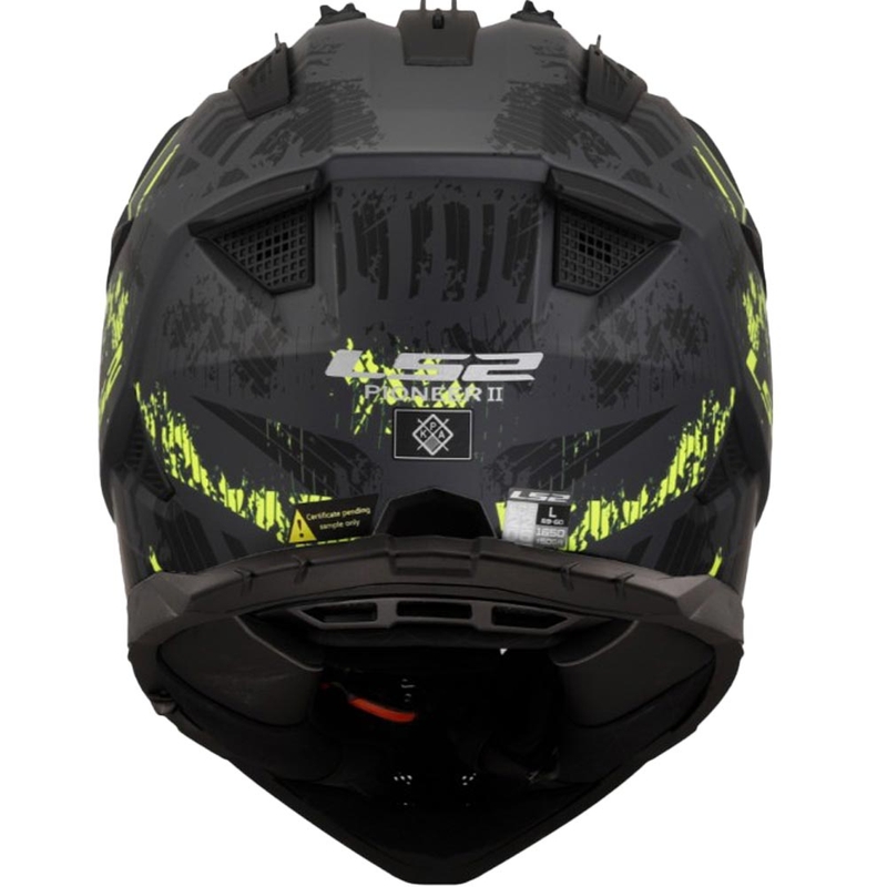 Kask motocyklowy enduro LS2 MX702 PIONEER II CRAZY czarno-fluo żółty