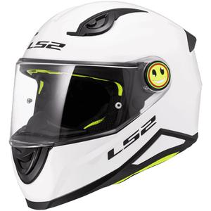 Kask motocyklowy integralny dziecięcy LS2 FF812 Solidny połyskujący biały