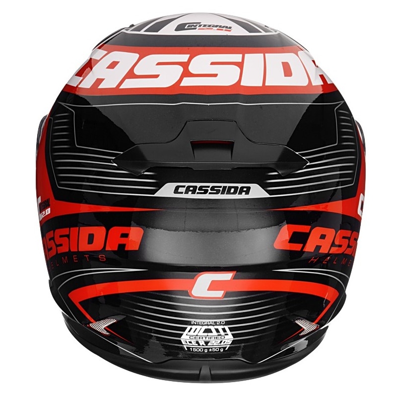Integralny kask motocyklowy Cassida Integral 2.0 Perimetric czerwono-czarno-biało-szary